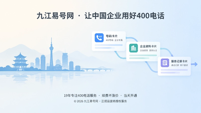 九江企业400电话办理后稳定承接客户入口配图